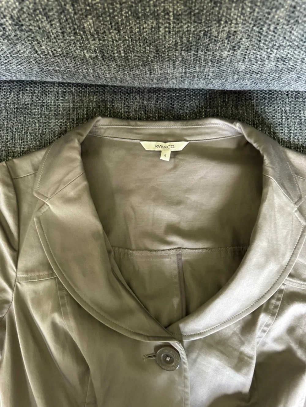 Belted Short-Sleeve Shirt Mini Dress in Taupe - Picture 4 of 4